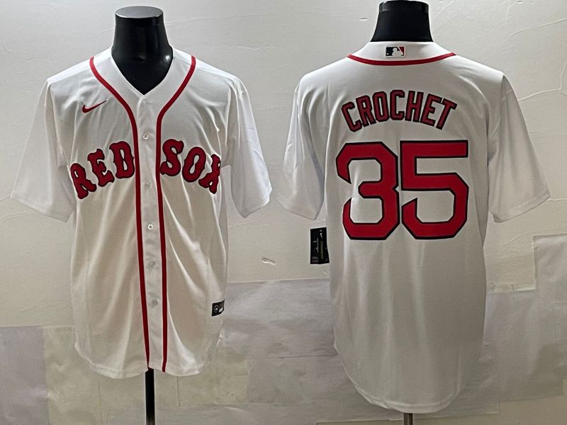 Men 2025 Boston Red Sox #35 Crochet White Game Nike MLB Jersey style 1